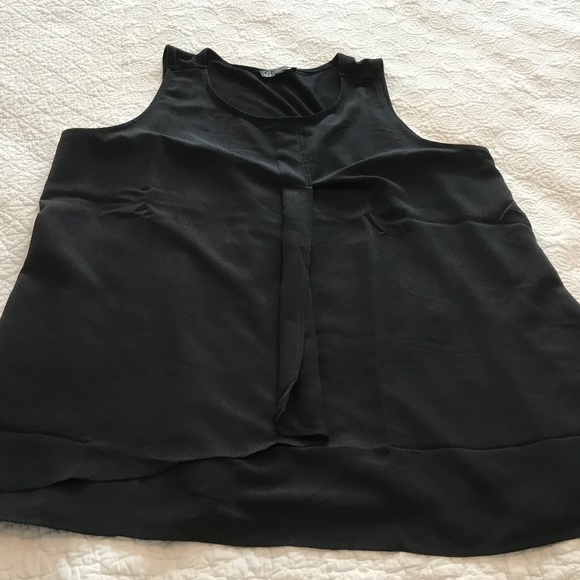 NWOT DG2 black double layer easy tank top with pleat detail (XL) - Picture 13 of 14